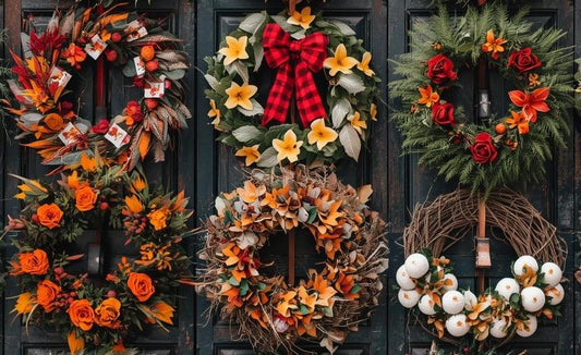 The decorative wreath on the front door of the 2025 model