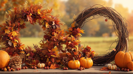 The most beautiful fall pumpkin wreath