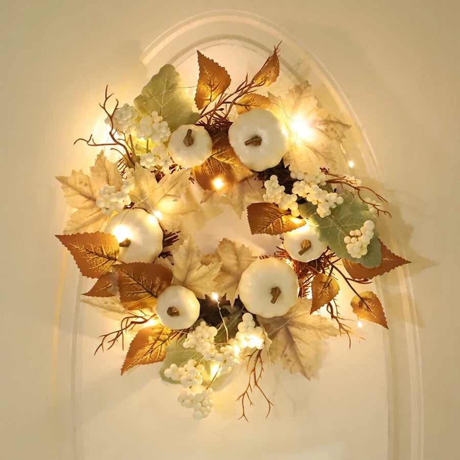 White pumpkin garland