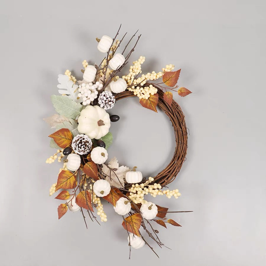 White pumpkin garland