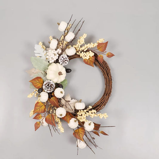 White pumpkin garland
