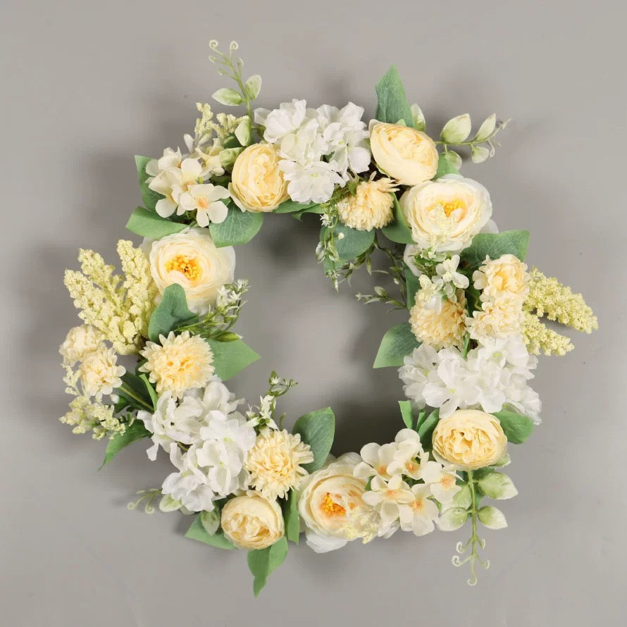 Peony flower wreath