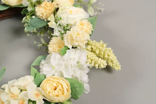 Peony flower wreath