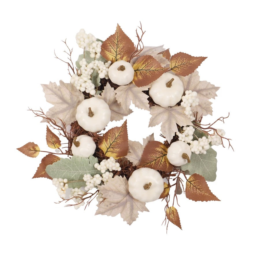 White pumpkin garland