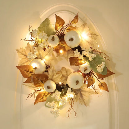 White pumpkin garland