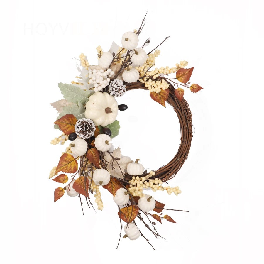 White pumpkin garland