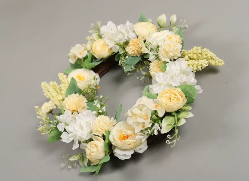 Peony flower wreath