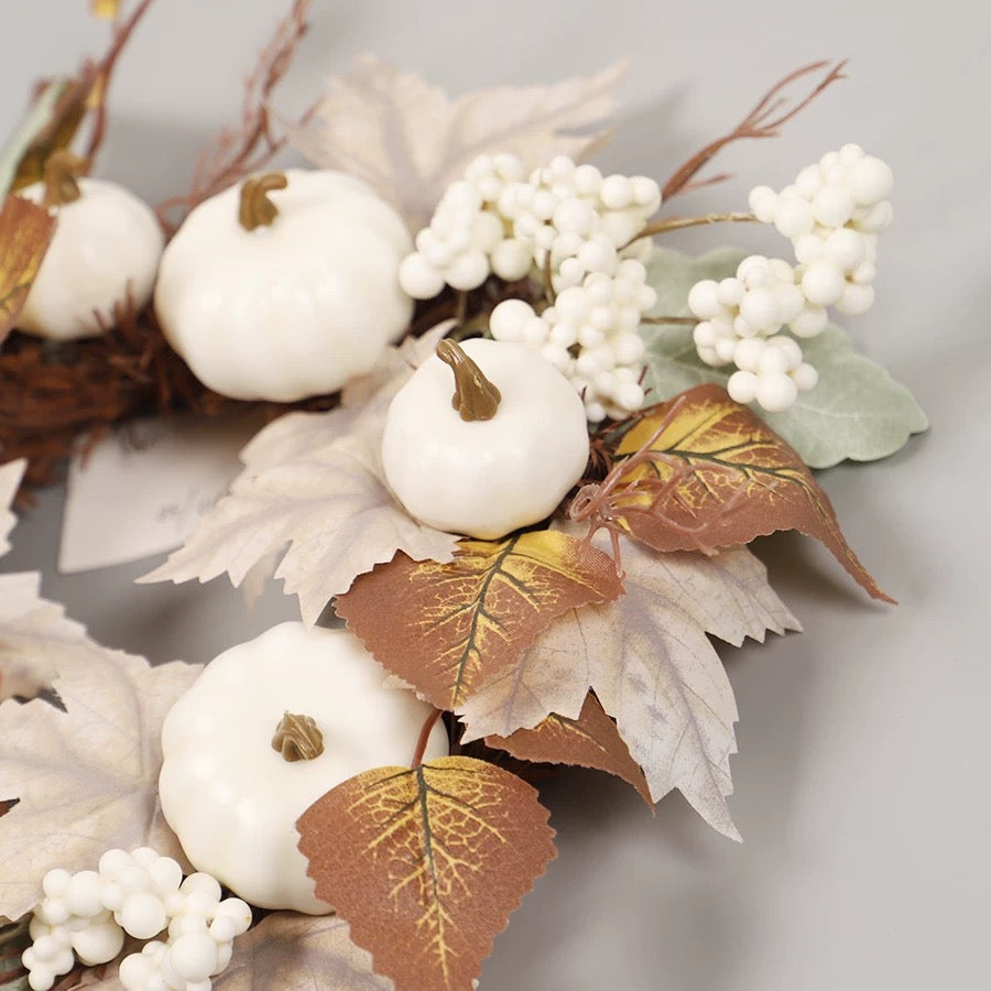 White pumpkin garland