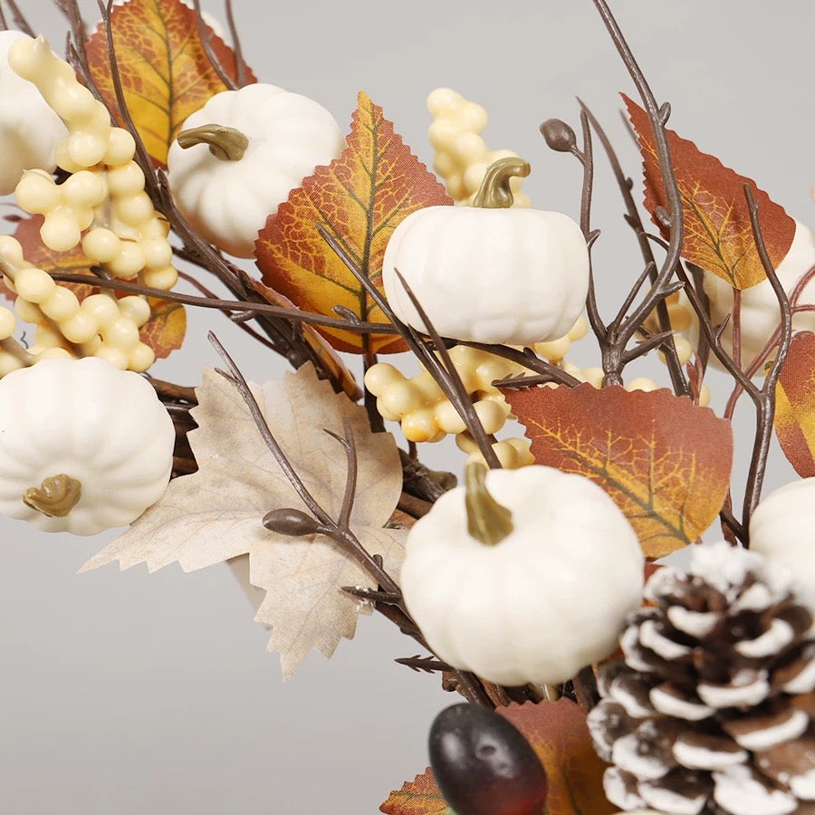 White pumpkin garland