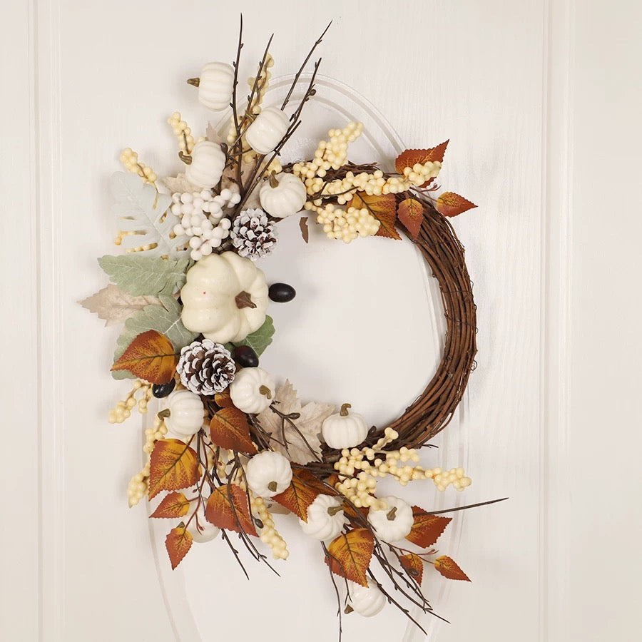 White pumpkin garland