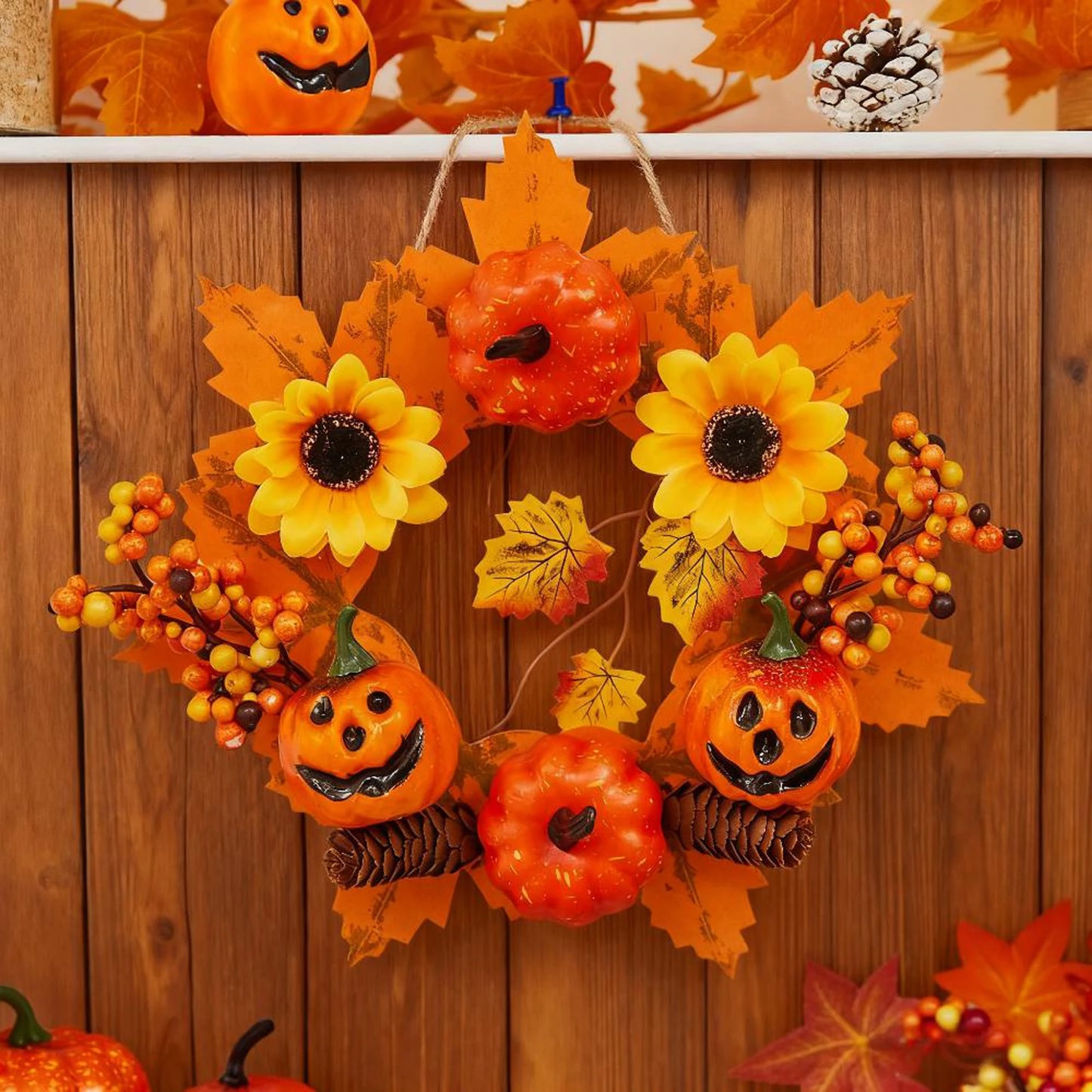 Pumpkin Halloween Wreath