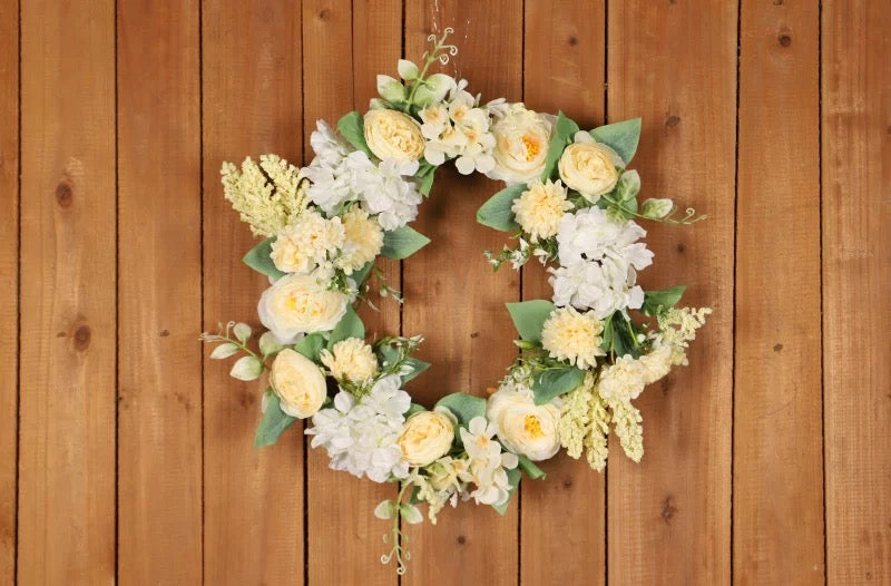 Peony flower wreath