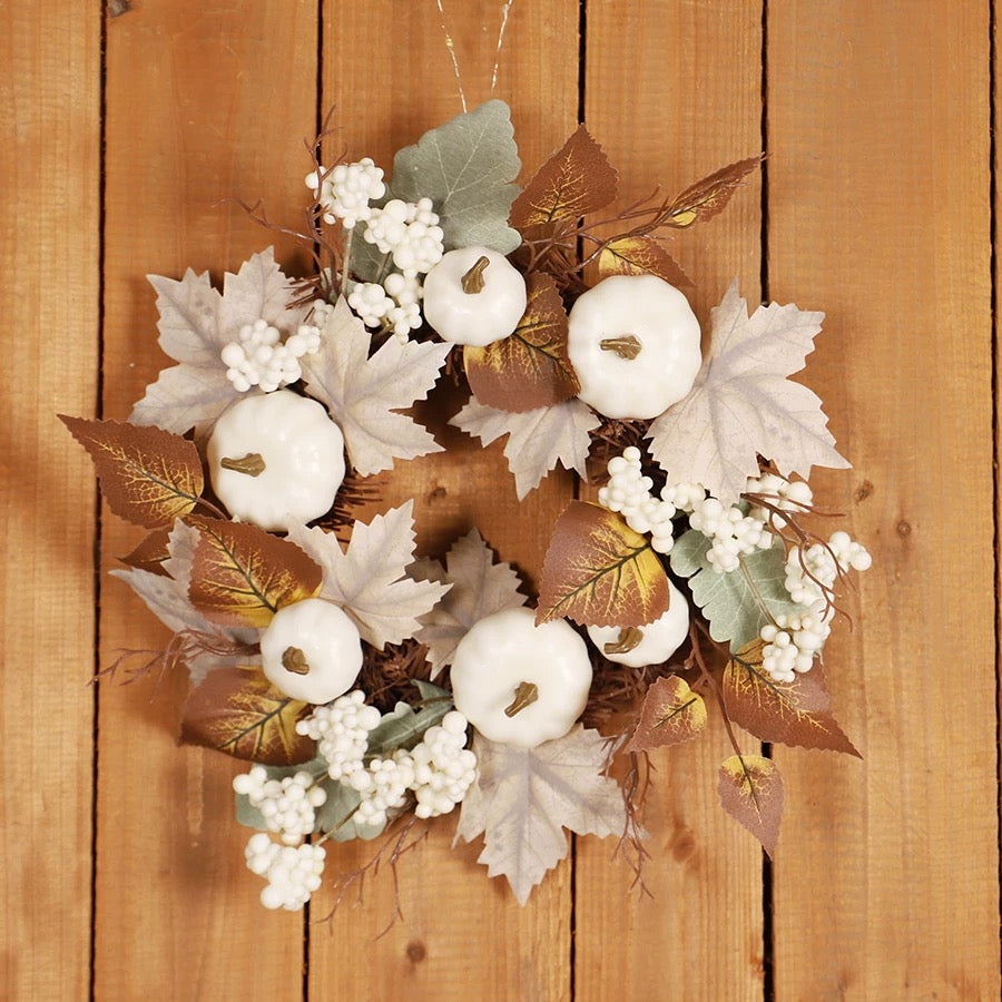 White pumpkin garland